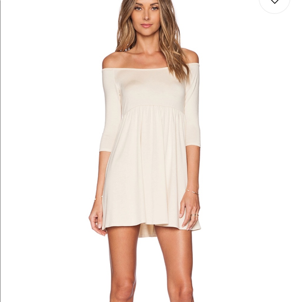 XRevolve off the shoulder Empire dress in cream